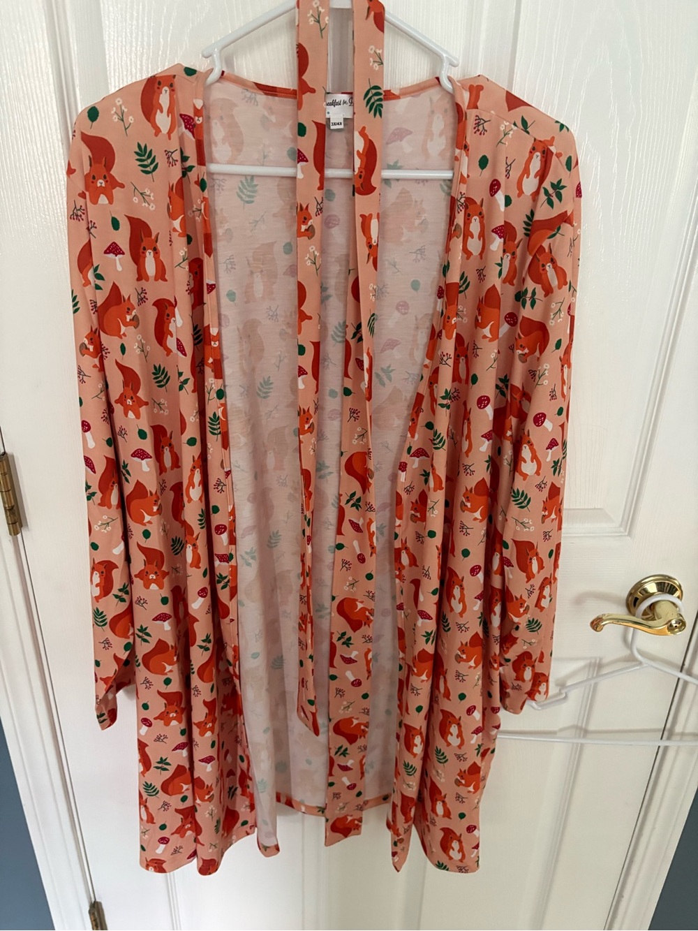 NWT Women's Plus Peach Squirrel Print 3 pc Sleep Set from ModCloth - 3X/4X